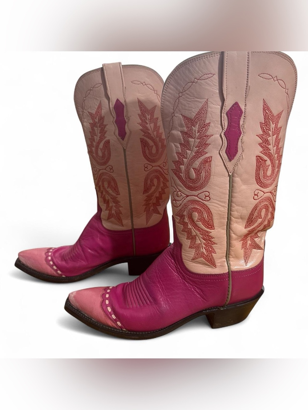 Vintage Lucchese 1883 N4536 Pink/Fuchsia Women’s Western Cowboy Boots